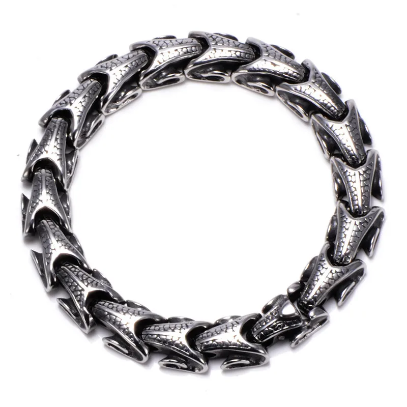 Мужские крутые браслеты из нержавеющей стали Dragon Grain в стиле панк рок мужские