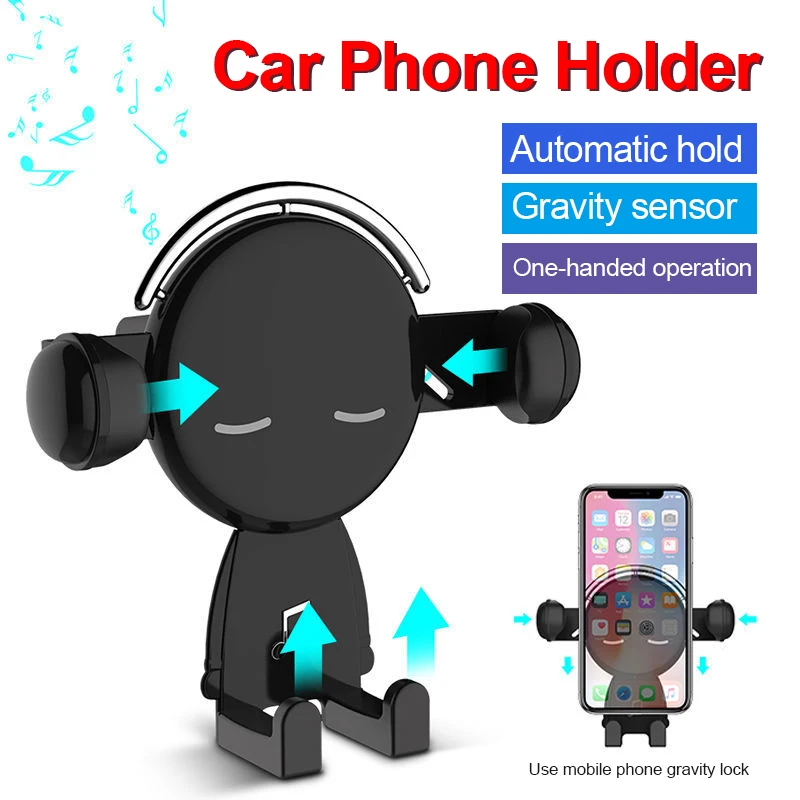 z10 gravity car phone holder air vent mount cartoon creative navigation cellphone stand for iphone 7 8 10 11 12 auto accessories free global shipping