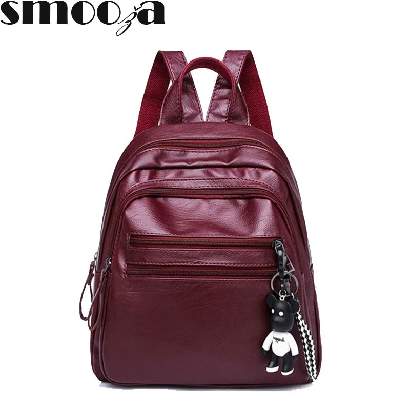 Женский рюкзак из искусственной кожи SMOOZA черный для путешествий вместительный