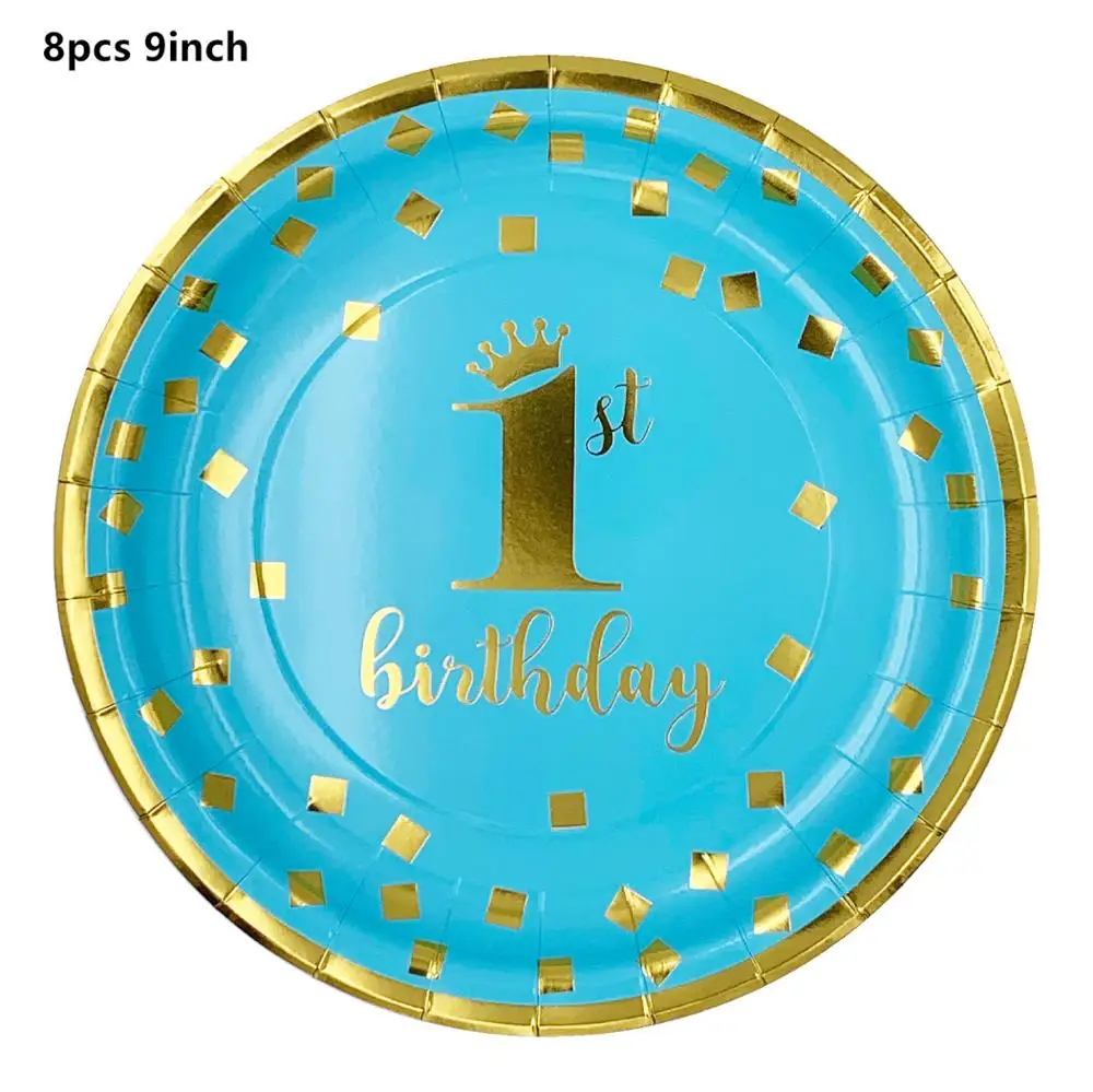 40 шт для мальчиков и девочек 1st День рождения DBoy девушка Декор одноразовые набор