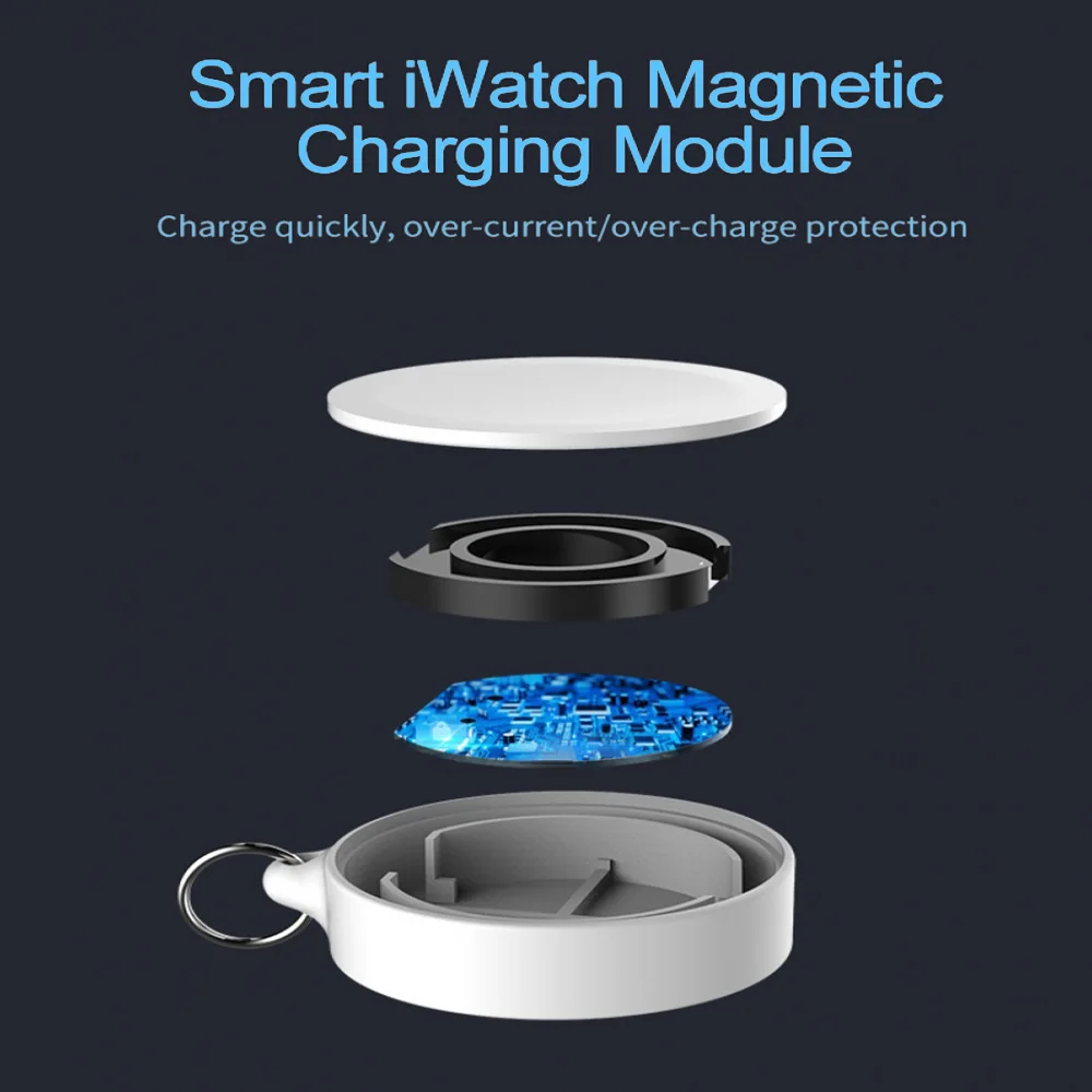 Портативное магнитное Беспроводное зарядное устройство для Apple Watch 1 2 3 4 серии