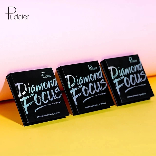 

Pudaier 5 Color Diamond Face Highlighter Palette Illuminator Makeup Contour Body Highlighters Pallete Brush Set Wet Powder