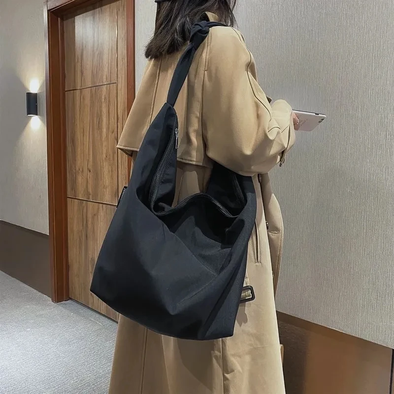 

Newest Canvas Tote Bags For Women Large Causal Capacity One-Shoulder Bag Solid Color Female Messenger Bag