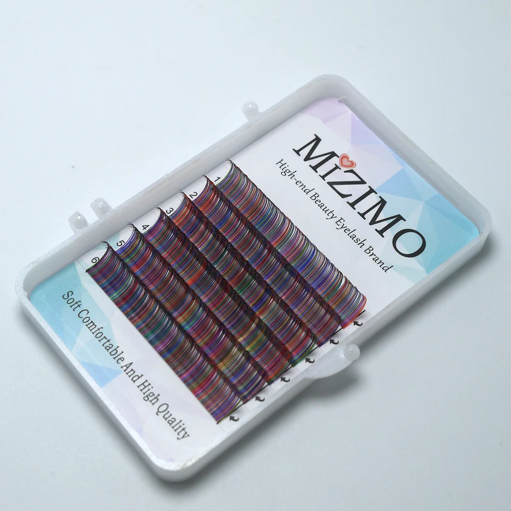 Mimimo многоцветное наращивание накладных ресниц радужного цвета | Красота и