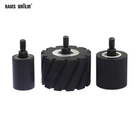 1 piece od355080mm rubber contact wheel roller with shaft m10 12mm grinding sanding machine belt grinder part