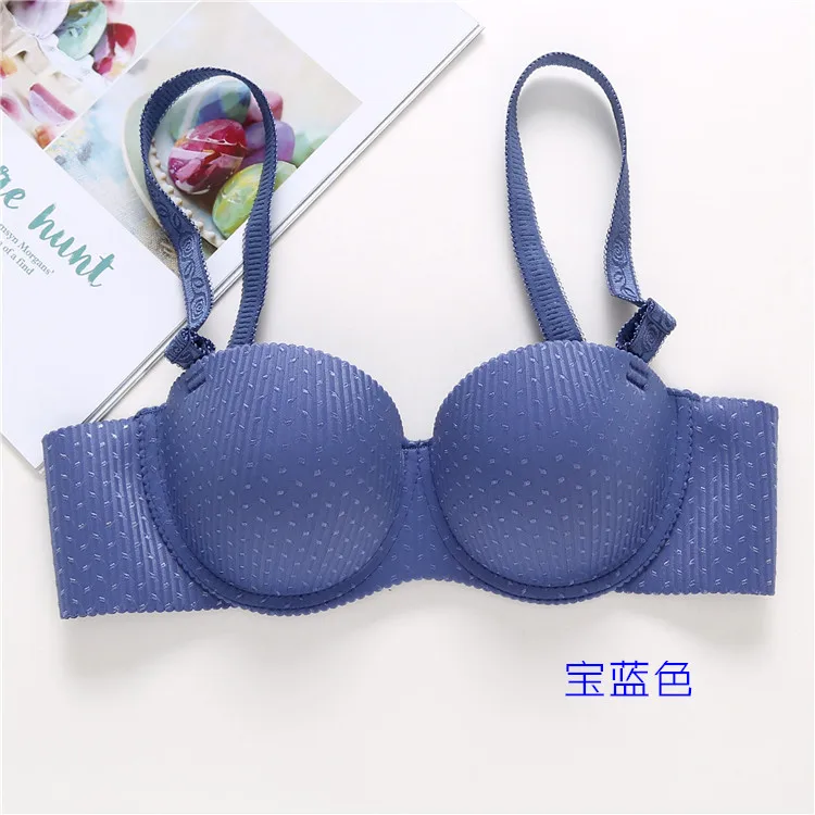 

Good quality double size Half Cup t shirt bra padded cup thick big size push up bra wedding party support chest lady bra 32-38AB