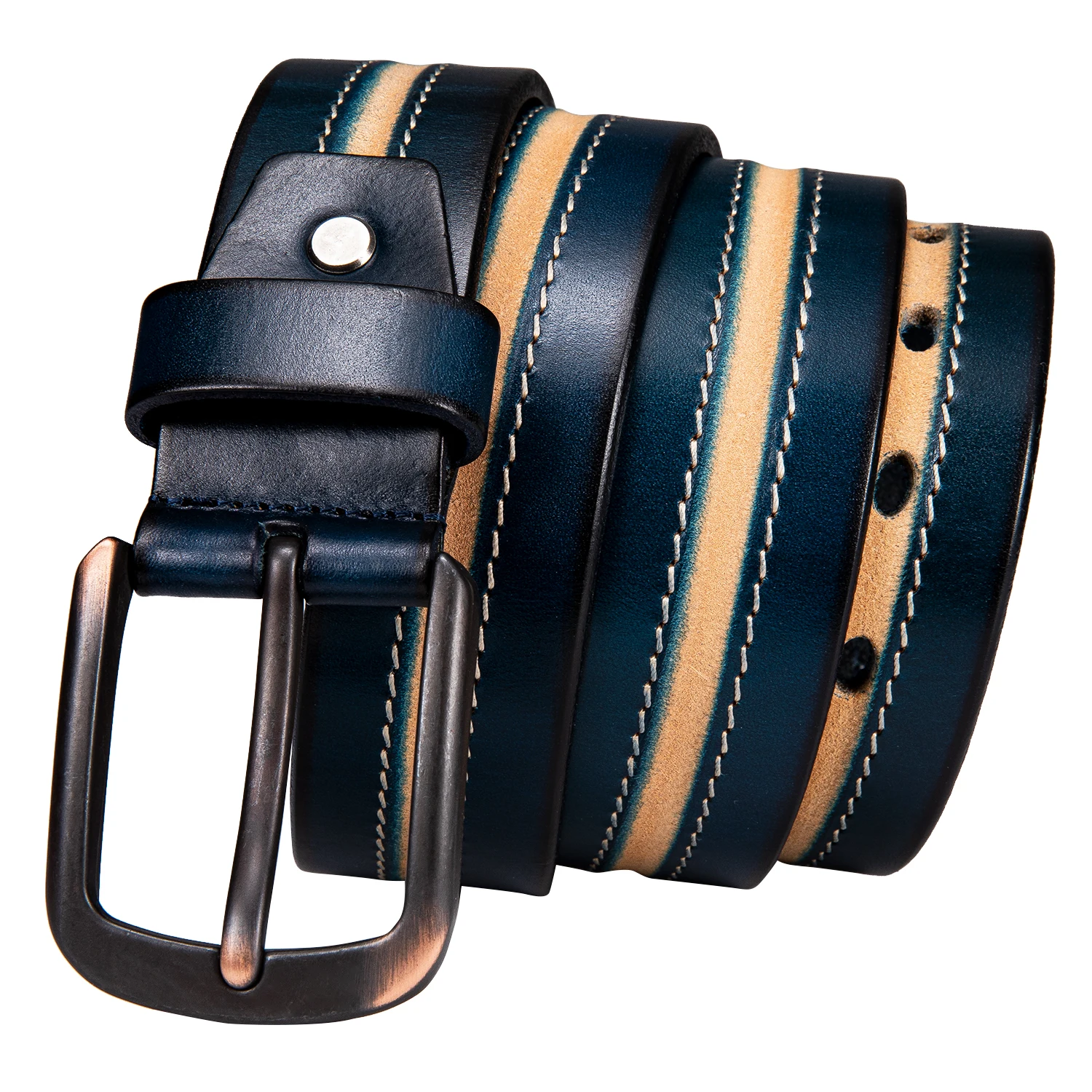 Роскошные винтажные повседневные ремни с пряжкой язычком для мужчин из