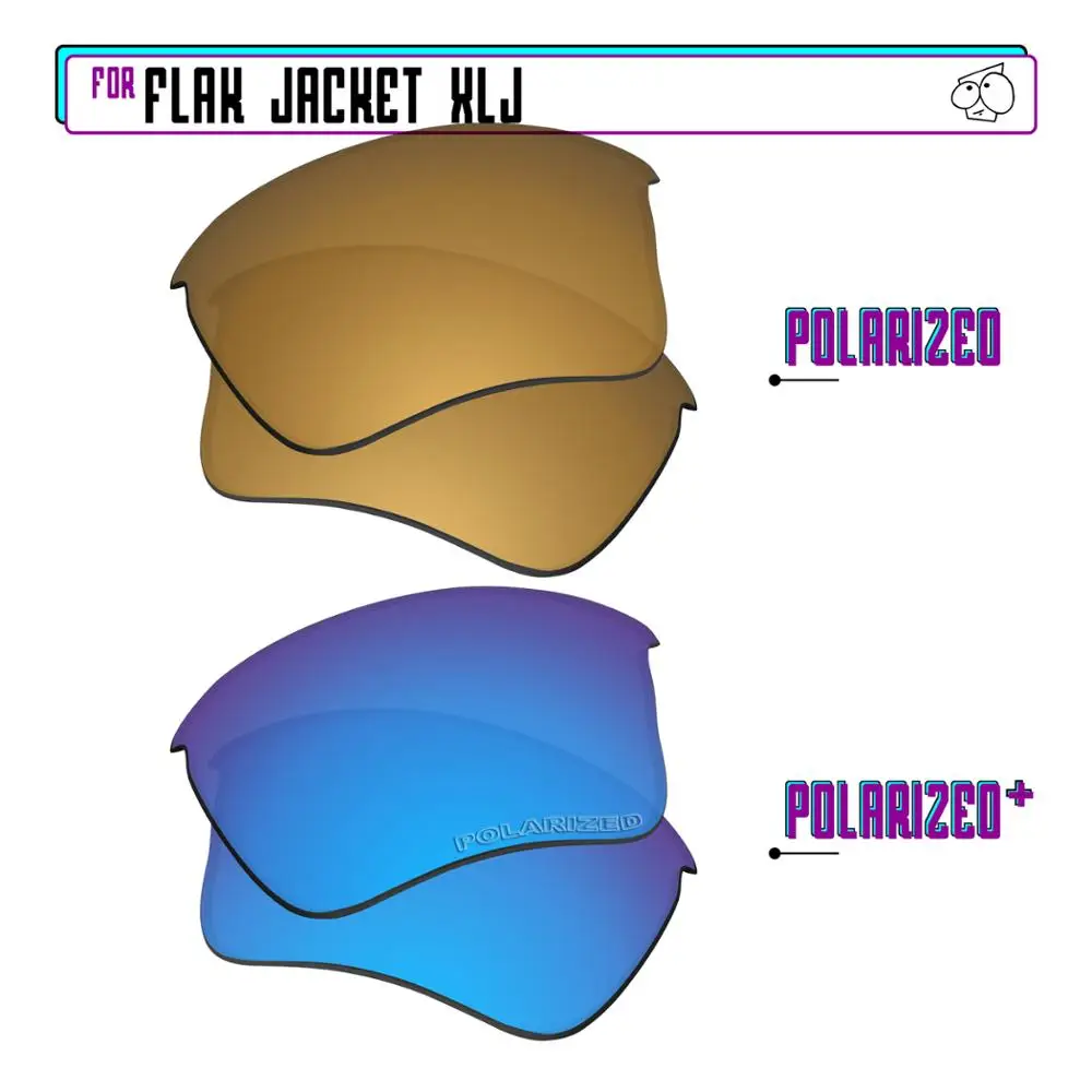 

Поляризованные Сменные линзы EZReplace для-Oakley Flak Jacket XLJ Glasses-BlueP Plus-GunmetalP
