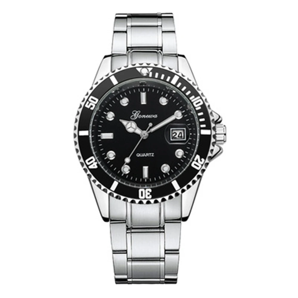 

Classic Green Water Ghost Watch Men's Steel Band Watch Calendar Elegant Quartz Watch Fashion Men's Watch