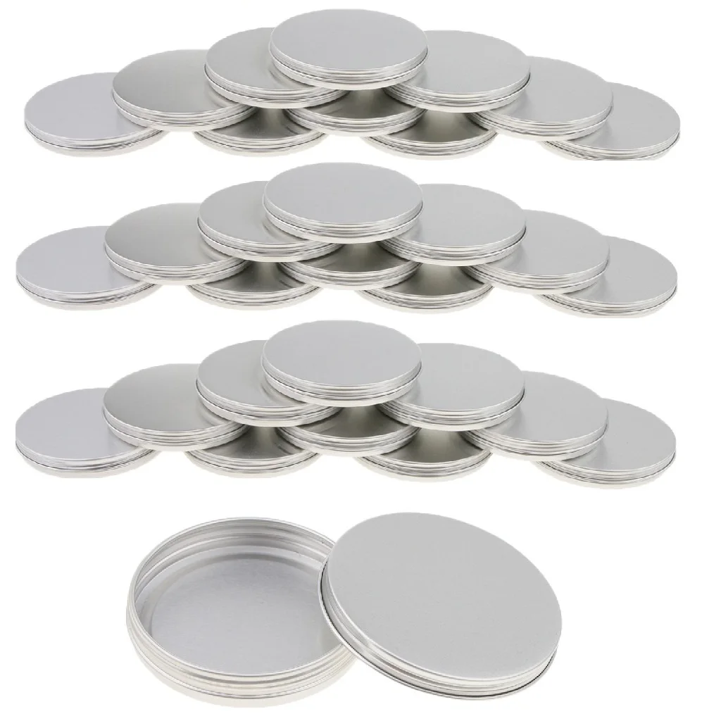 30x30gAluminum Empty Tin Jars Screw Lids Can Pots Cream Lip Balm Containers | Refillable Bottles
