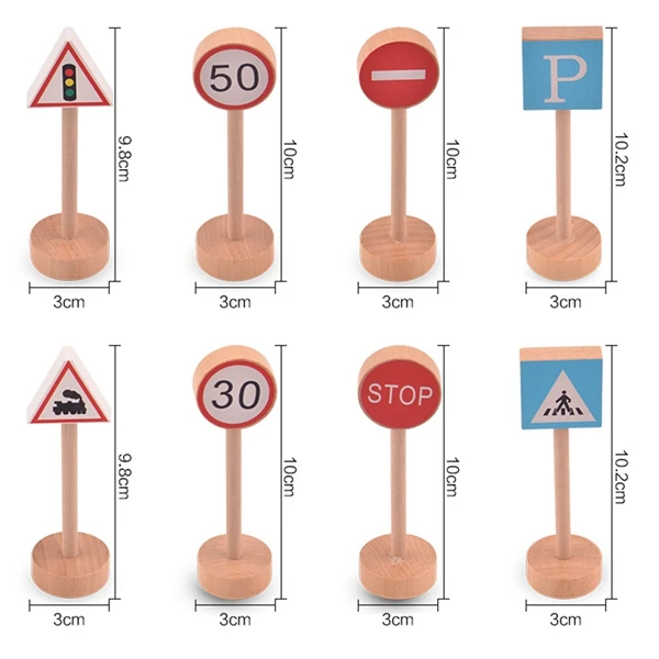 16 шт красочные деревянные уличные дорожные знаки парковка сцена Дети