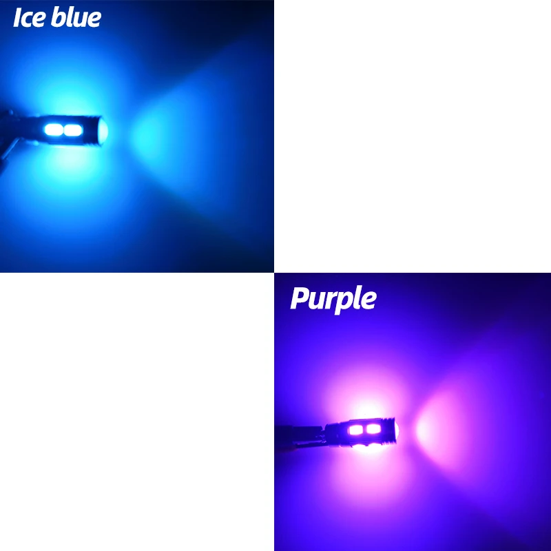 

4PCS 4 Sides W5W Led With Lens Car Interior Lights T10 168 194 5730 10SMD License Plate Light Parking Side Signal Light DC 12V