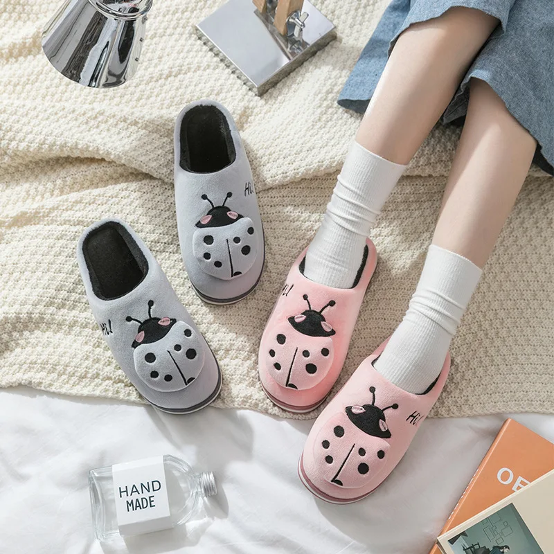 WFL Women Shoes Cute Plush with Lovely Cartoon Home Warm Winter Slippers Soft Cotton Thick Anti-slip Bottom House | Обувь