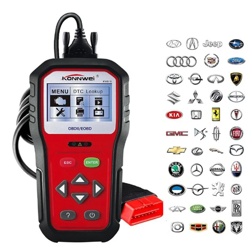 Профессиональный OBD2 сканер KW818 считыватель кодов Anto диагностический с русским