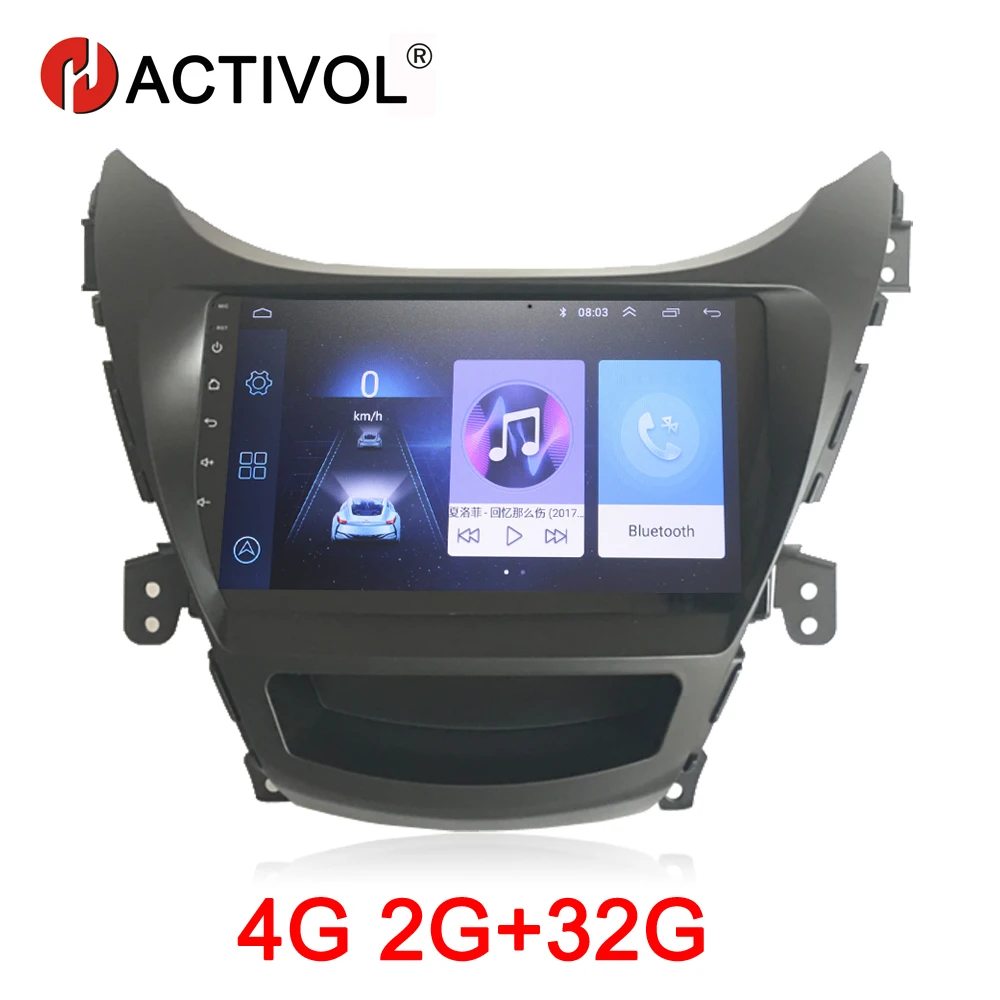 HACTIVOL 2G+32G Android 8.1 Car radio stereo for Hyundai Elantra 2012 foreign car dvd player gps navi car accessory 4G internet 