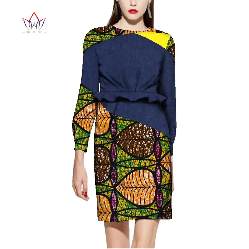 Платья для женщин в африканском стиле повседневные 2021 полный рукав Китайская