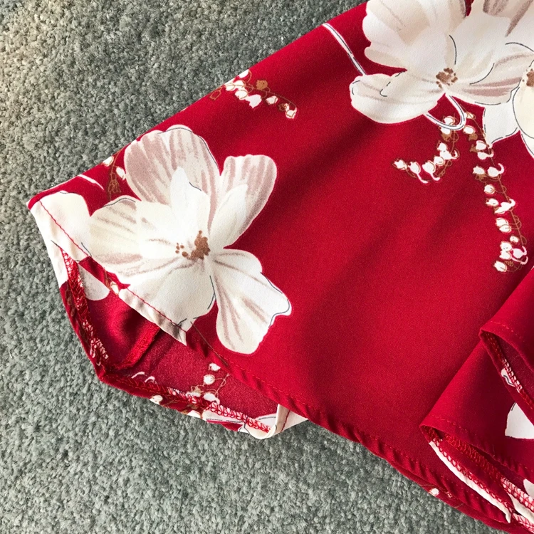 

2020 Summer Wine Red Women Floral Print Dress Sexy V-neck Backless Long Dresses Female Elegant Bohemian Party Dress Vestido