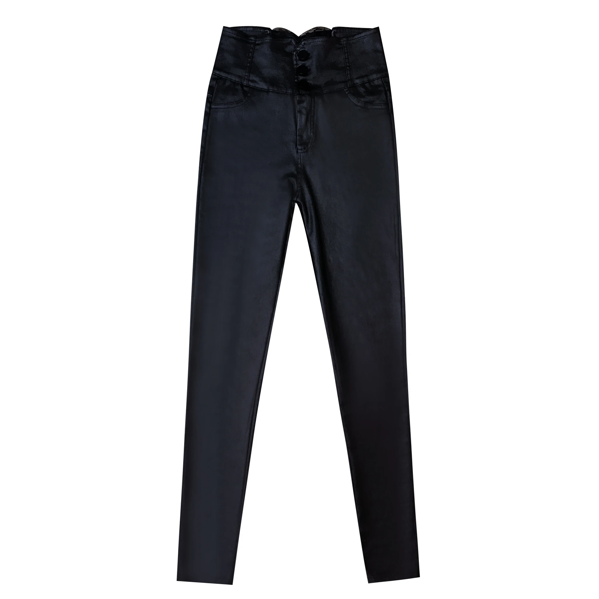 Женские кожаные брюки с высокой талией Осень-зима 2020 новые бархатные леггинсы