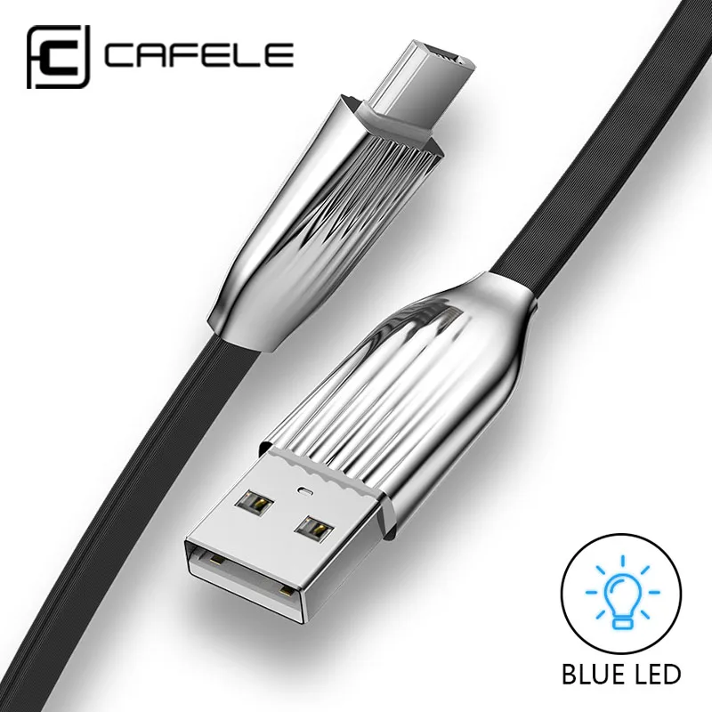 CAFELE светодиодный светильник Micro USB кабель для samsung huawei Xiaomi usb кабель для зарядки прочные кабели для синхронизации данных и телефонов длина 1,2 м