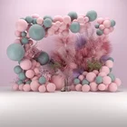 Laeacco розовые Красочные воздушные шары день рождения ребенка портрет фото фон фотография Фон Фотостудия Фотофон