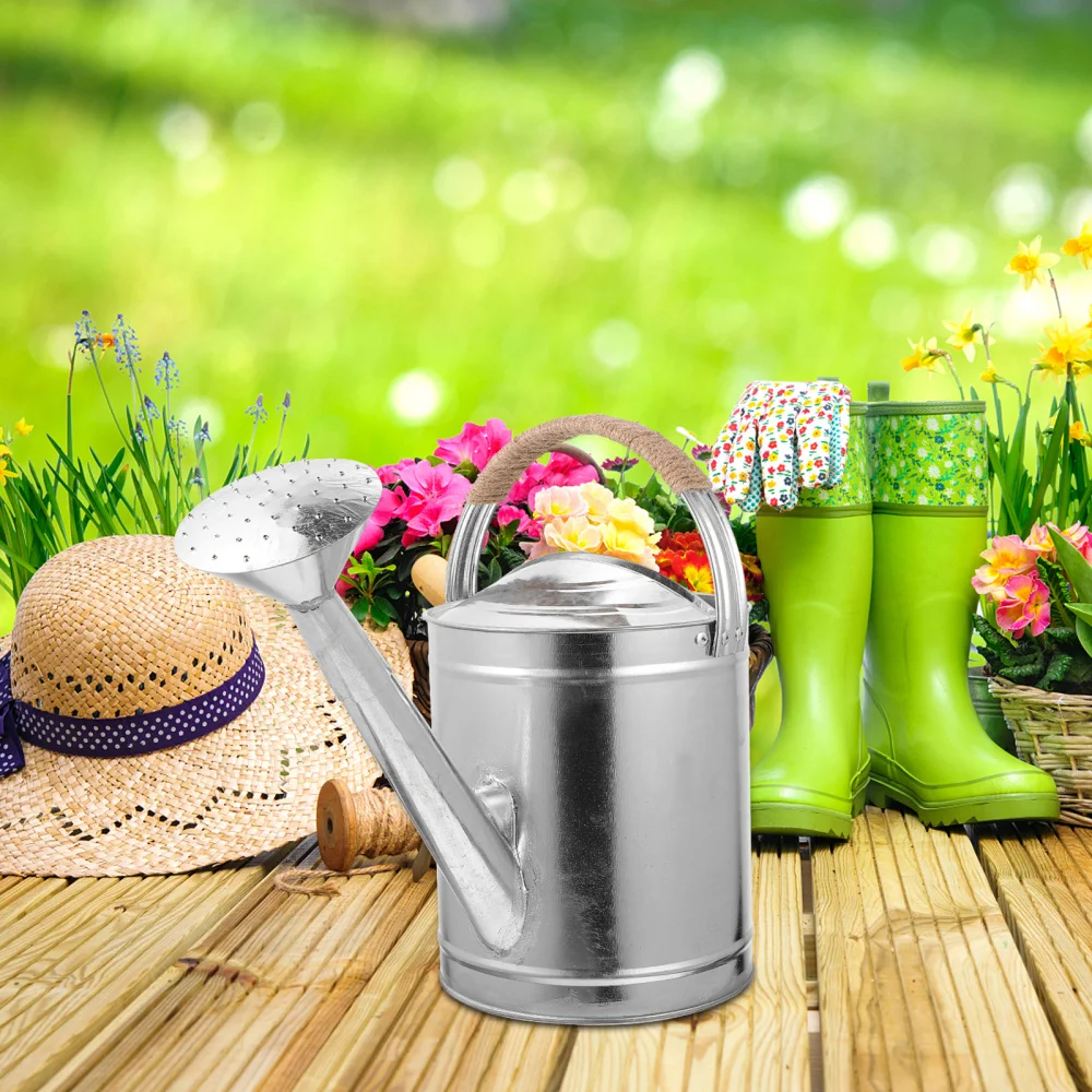 

5L Large Iron Watering Can Long Spout Watering Pot Gardening Kettle Tool