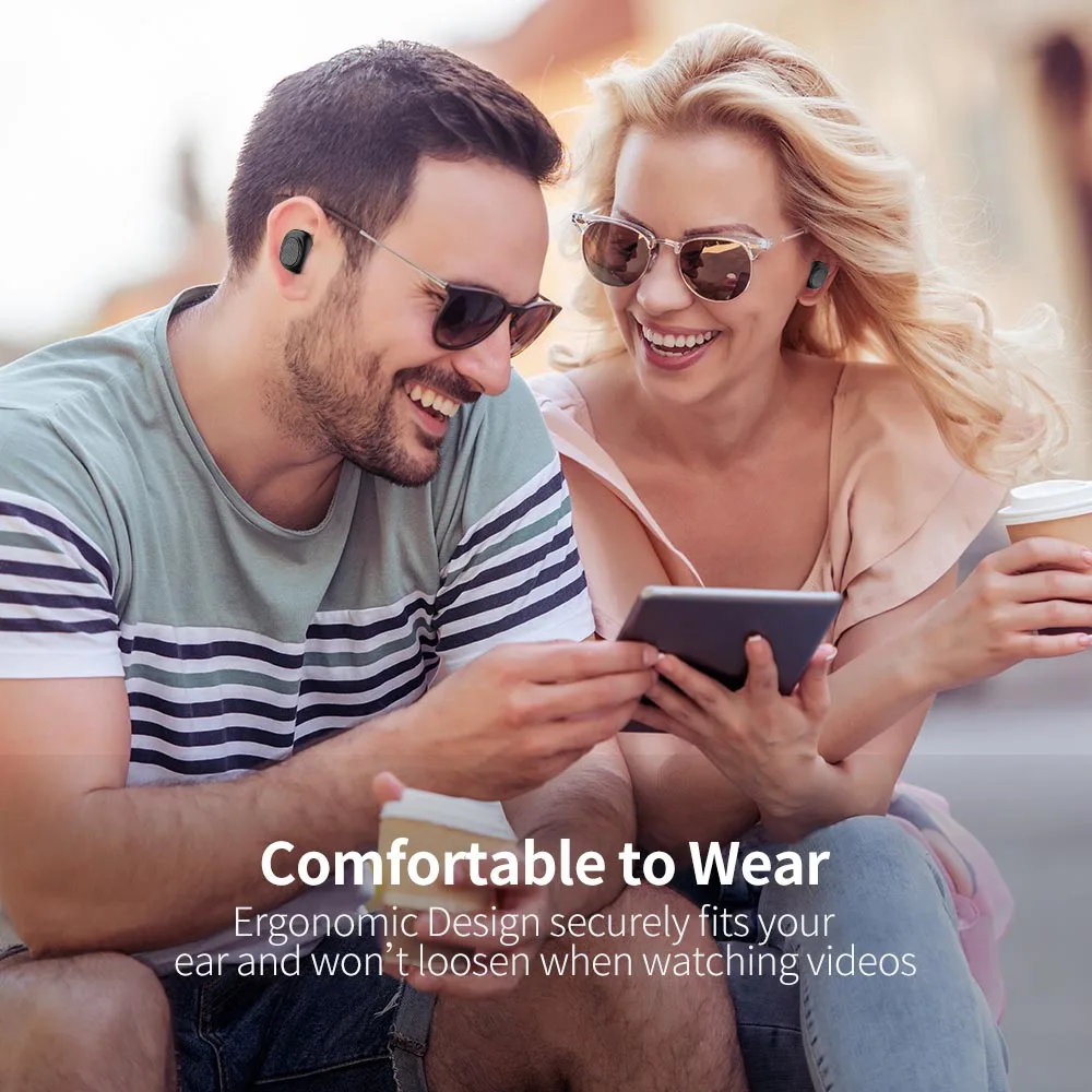 Беспроводные Bluetooth наушники TWS беспроводные с микрофоном и поворотом на 360