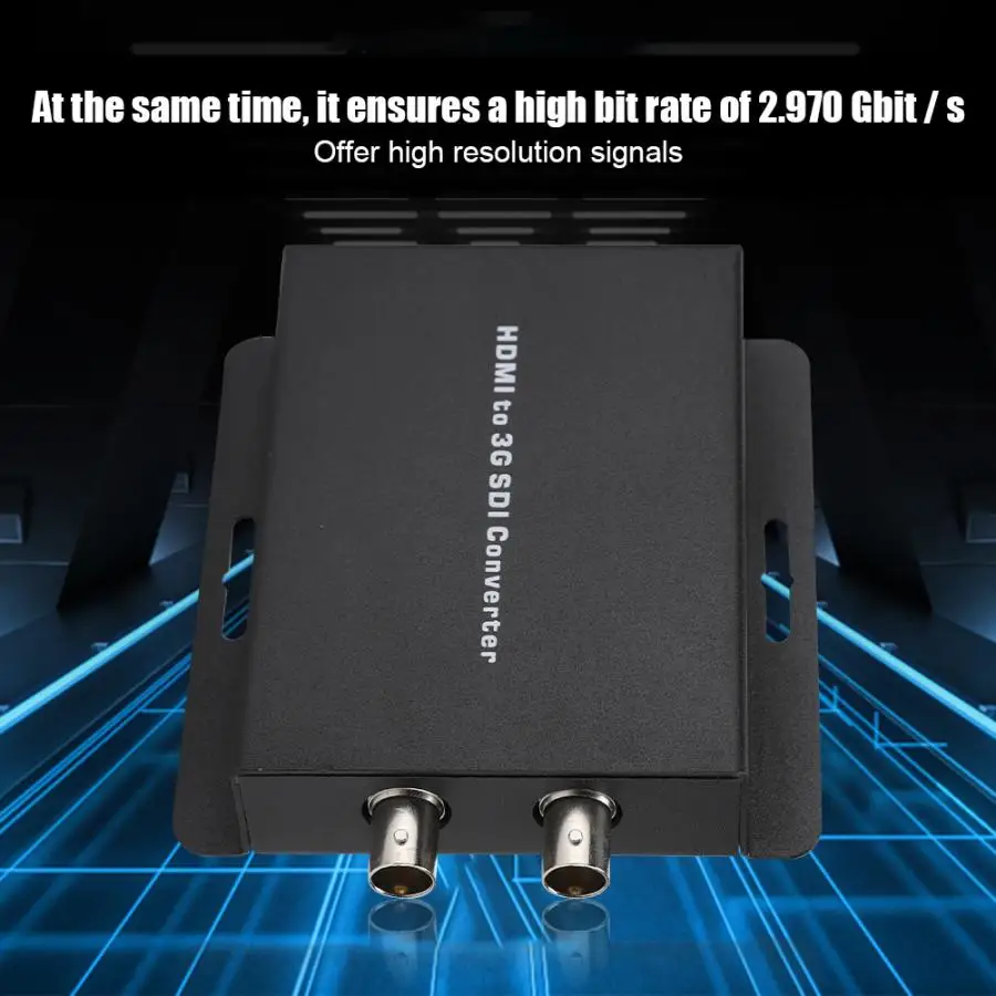AM-S002 Converter MINI 3G SDI to HDMI Black Metal for Long-Distance Transmission 2.970 Gbit/s high bit rate (100-240V) |