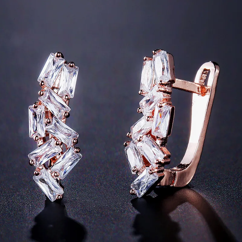 UILZ новые прелестные серьги для женщин Блестящий кубический циркон нежные Модные
