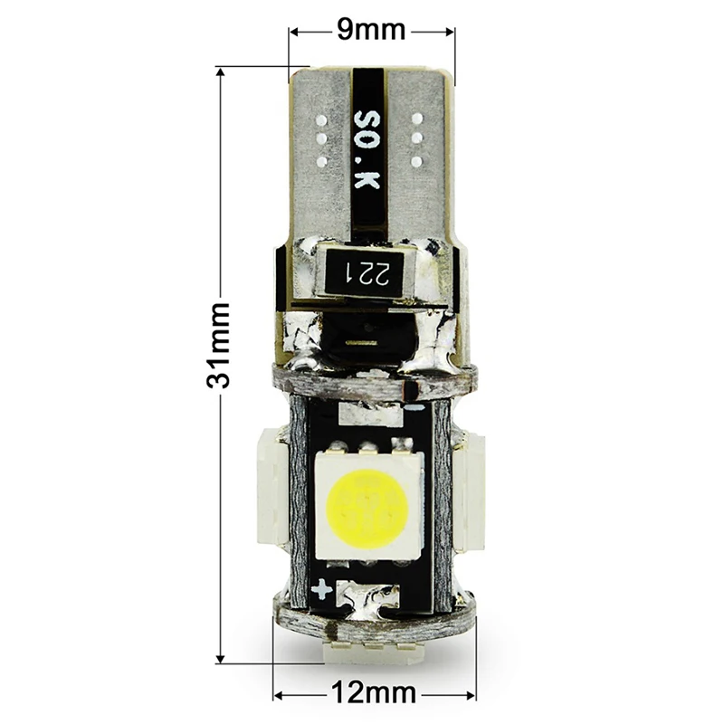 2 предмета W5W T10 5050 5SMD чип светодиодный лампы Стоянкы Автомобилей Автомобиля