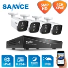 Система видеонаблюдения SANNCE 5 Мп XPOE HD, 4 канала H.264 + NVR с наружной водонепроницаемой Ip-камерой NVR 4 МП 5 Мп