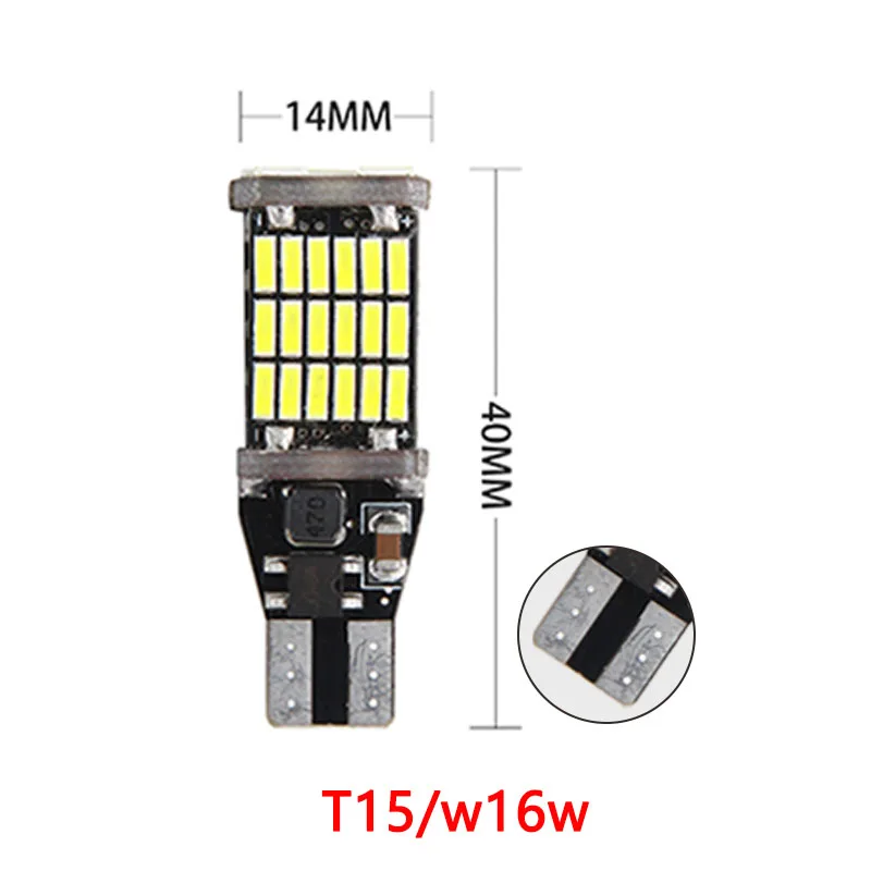 2 шт. автомобиля 1157 BAY15D p21/5 Вт 1156 BA15S T20 W21W T15 T25 3156 3157 4014led 45 SMD вело высокий автоматический поворот Стоп Хвост светильник - Испускаемый цвет: T15