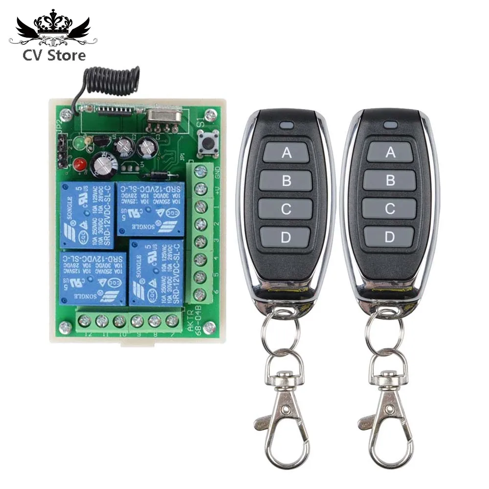 Смарт многоканальное беспроводное реле 12 В 24 постоянного тока 10 А 315/433 МГц 4