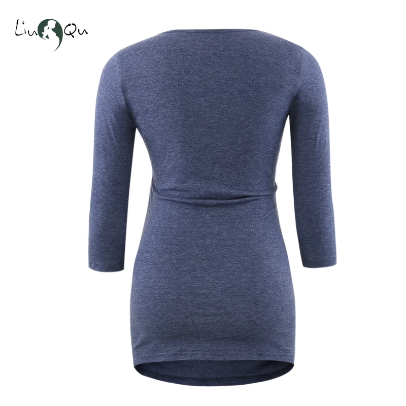 Блузка для беременных Одежда Топ с рукавом 3/4 и рюшами сбоку розовый зеленый топ