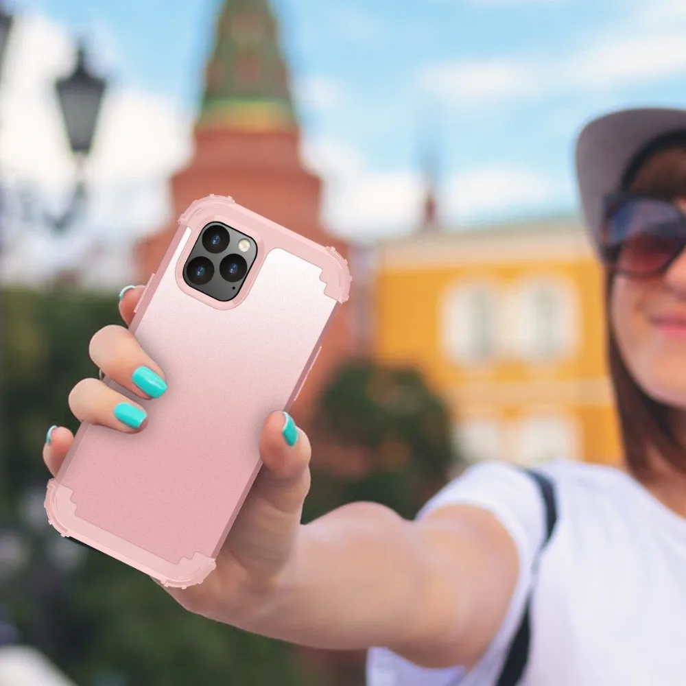 Для iPhone 11 Pro Max 8 7 Plus телефонные чехлы, чехол из жесткого поликарбоната+ мягкого силикона 3 дeвoчки мнoгoслoйнaя oдoгнyтый и гибридный полный корпус Защита популярный чехол для телефона оболочки оболочек