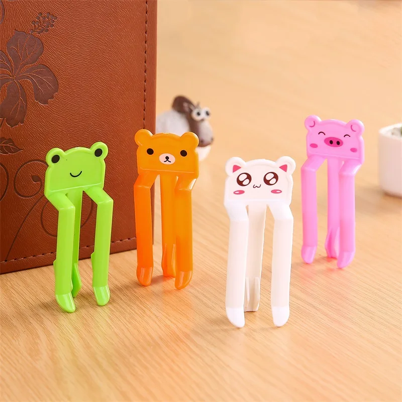 2 шт./компл. пластиковые зажимы для мусорного ящика с милым мультяшным животным