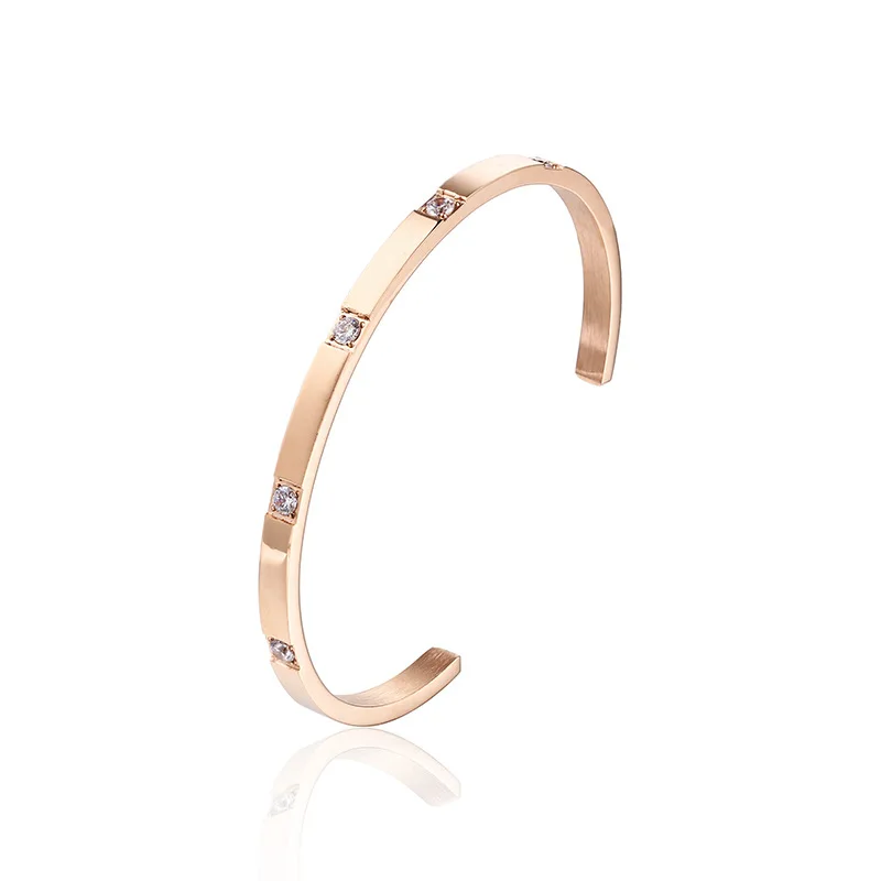 

Titanium Steel Three-drill Opening Adjustable Cuff Bangle