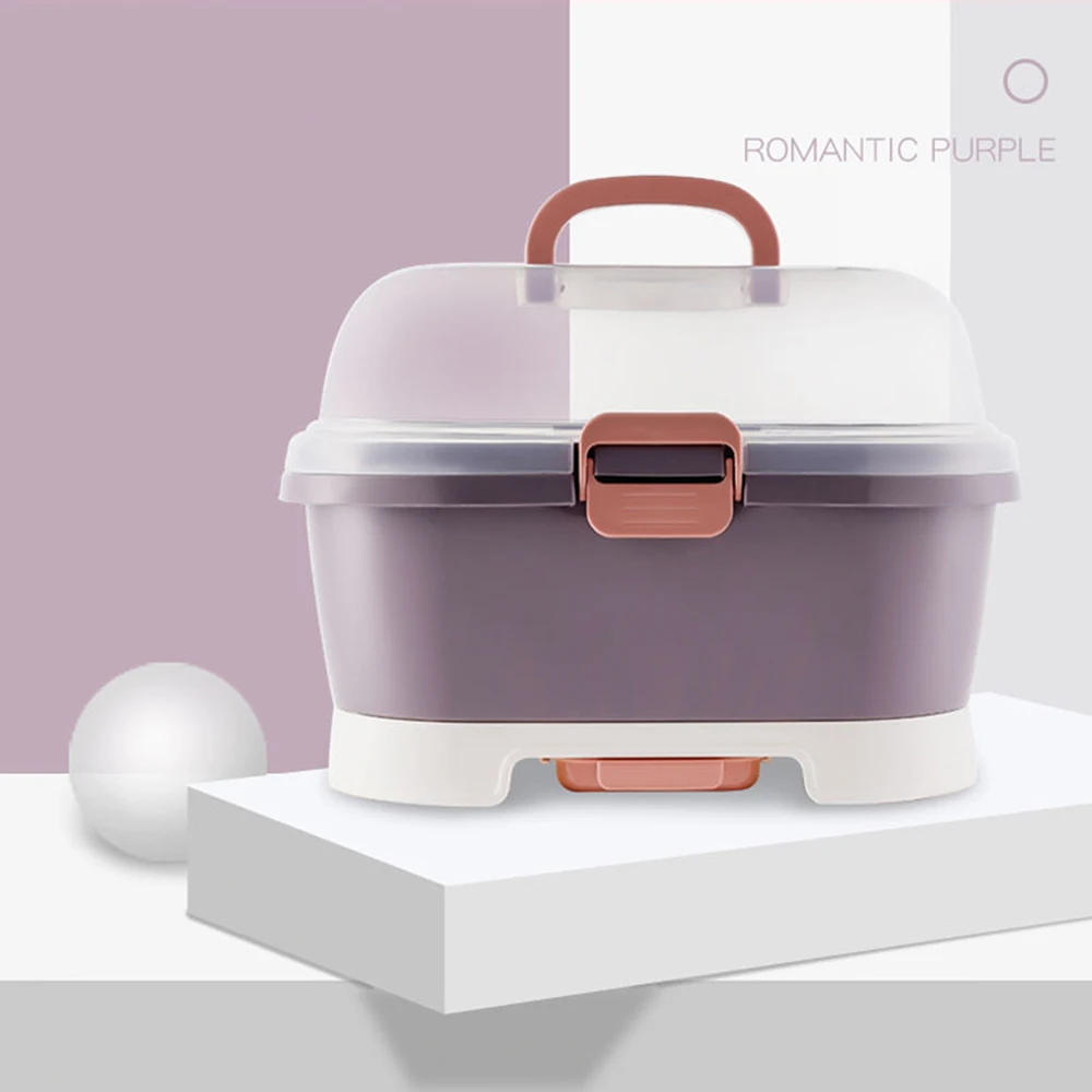

Portable Baby Bottles Storage Box Drying Rack Plastic Tableware Dry Case Kid Travel Feeding Multi-Functional Storage Box