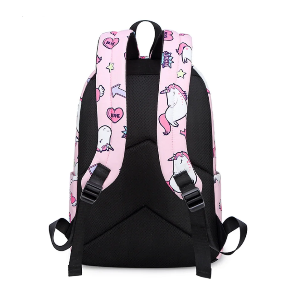 

2021 3-6 Grade Girls Cute Unicorn Printing High Quality Waterproof Children's Travel Bags Women's Backpack Schoolbag 878