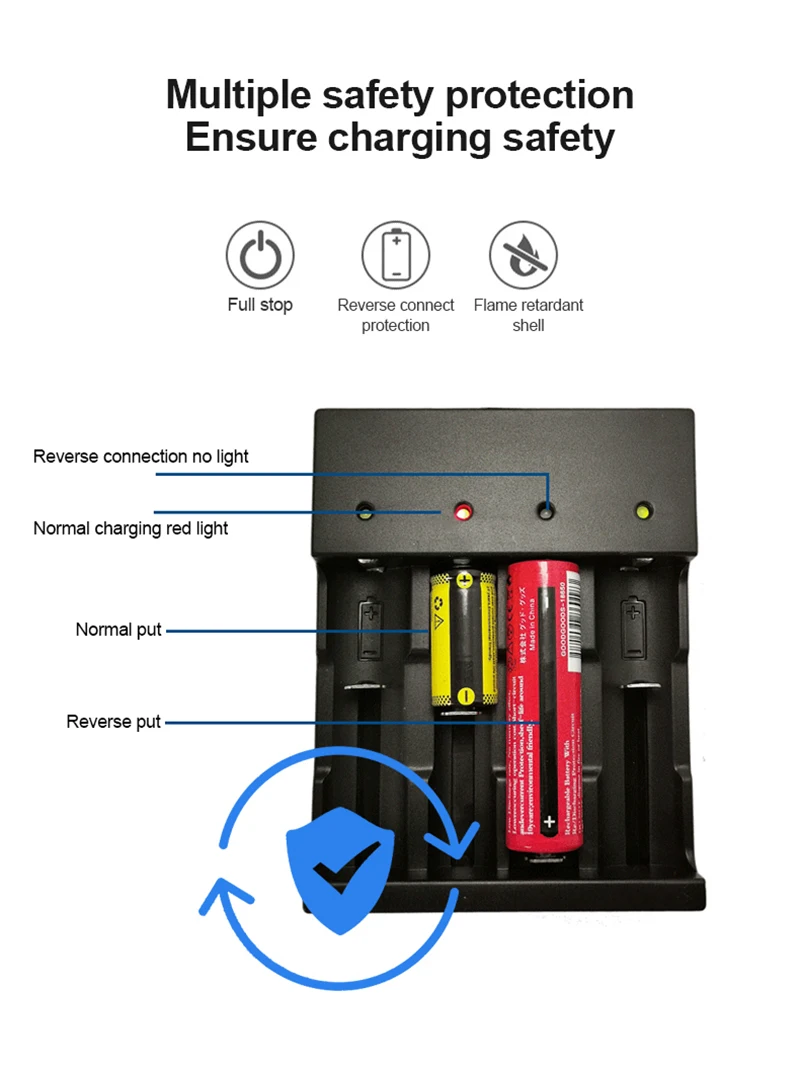 PUJIMAX 18650 battery charger LED 4slots Smart charging 26650 21700 14500 26500 22650 26700 Li-ion Rechargeable Battery | Электроника