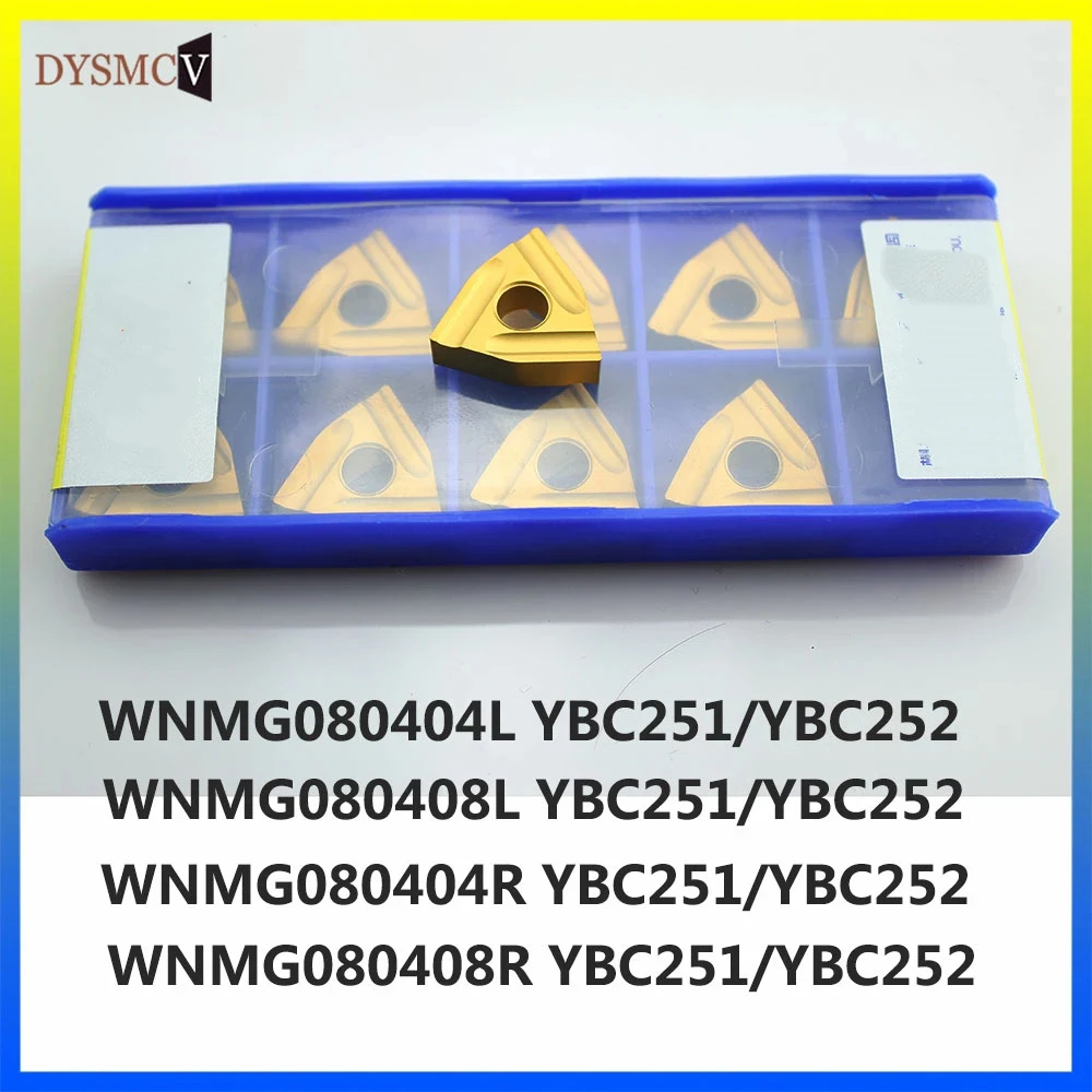 

10PCSWNMG080404L WNMG080408R YBC251 YBC252 original external turning tool carbide blade CNC lathe tool free shippin