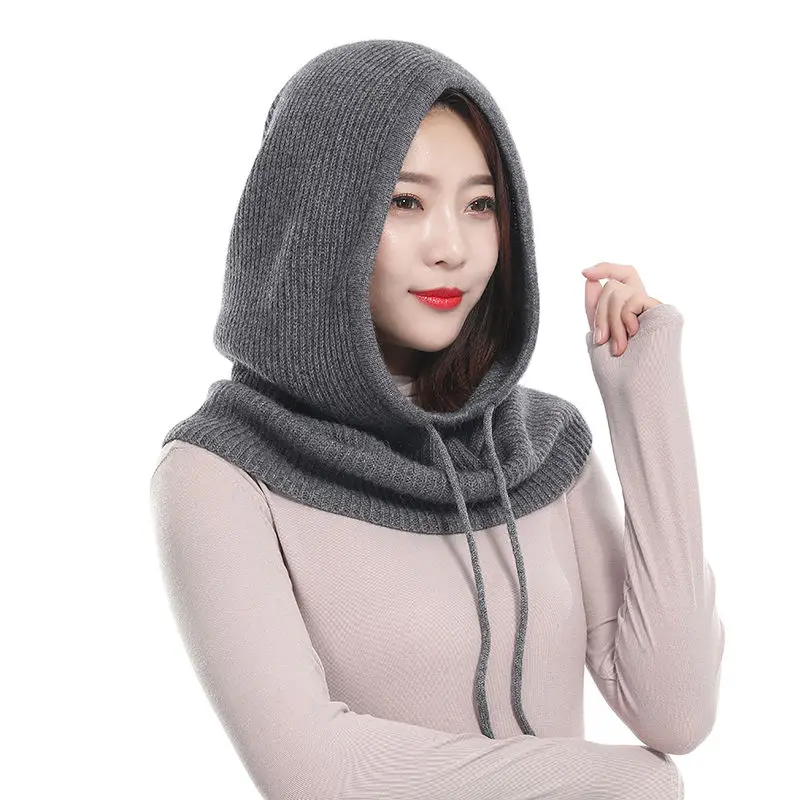 

2020 Scarf Hat Male Female Multifunction Cashmere Wool Blend Knitted Neck gifts Winter Soft Warm Solid Color Head Cap Unisex