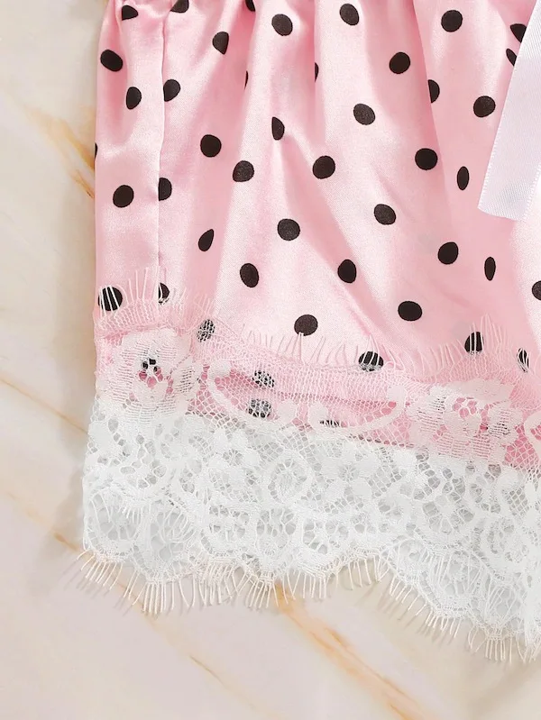 

2020 New sexy pyjamas elastic t-pink striped coat lace sexy suit