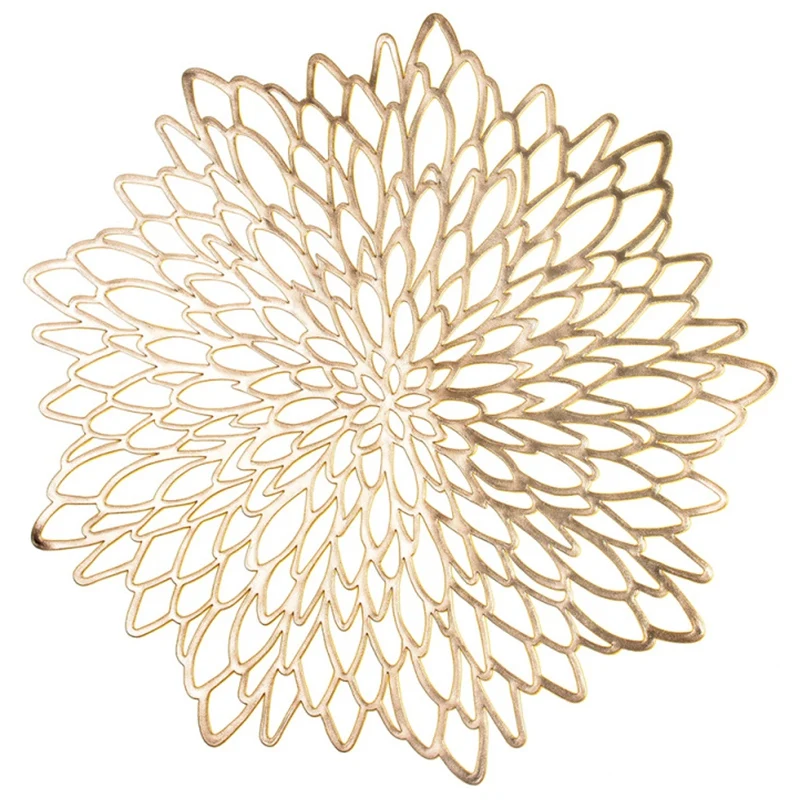 

10 Pack Pressed Vinyl Metallic Placemats/Charger/Wedding Accent Centerpiece --Flower