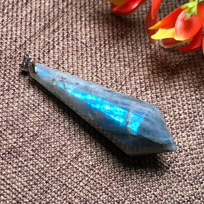 Высокое качество натуральный розовый quar tz лунный камень кристалл подвеска