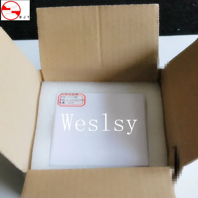 FTO Токопроводящее стекло 100*100 для применения солнечных элементов с