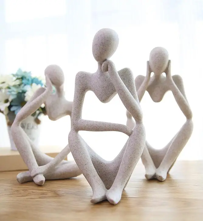 

[MGT] Abstract Character Decoration North European Creative Home Ornament Drawing Room Office Sandstone Decor statue Sculpture