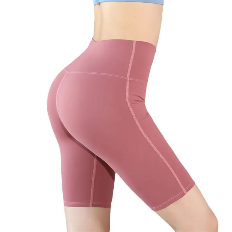 

Женская высокая талия Светоотражающая полоса байкерские шорты тренировка Бег Йога спортивные колготки F42F