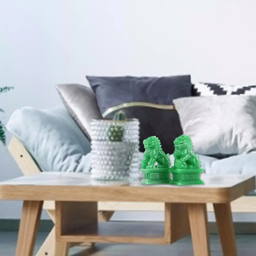 2 шт. Фу собак охранник Лев Статуи из искусственного камня Feng Shui орнамент