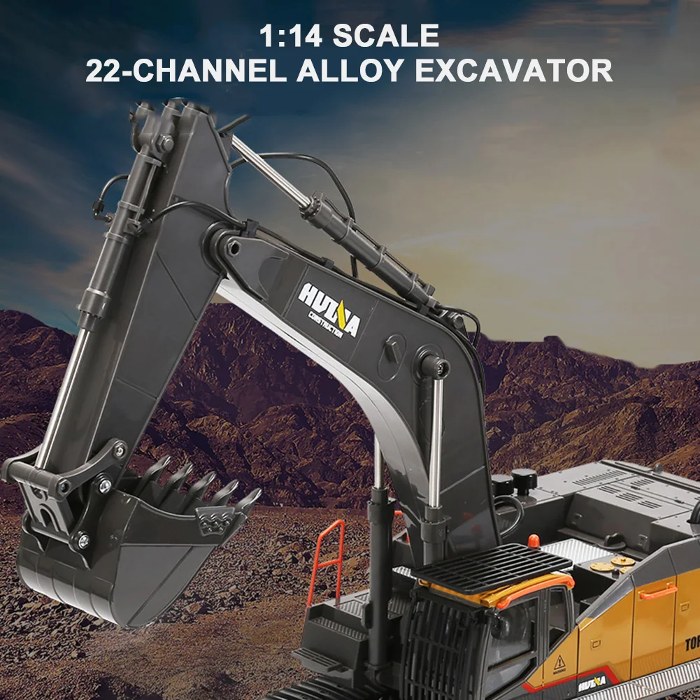 1:14 литая радиоуправляемая экскаватор 22 канальный из сплава с подсветкой и