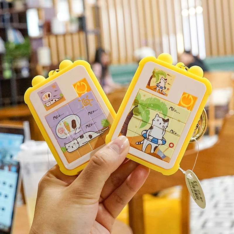 Cute Cartoon Cat Puzzle Keychain Pendant with Anti-rust Metal Hook Key Chain H055 | Игрушки и хобби